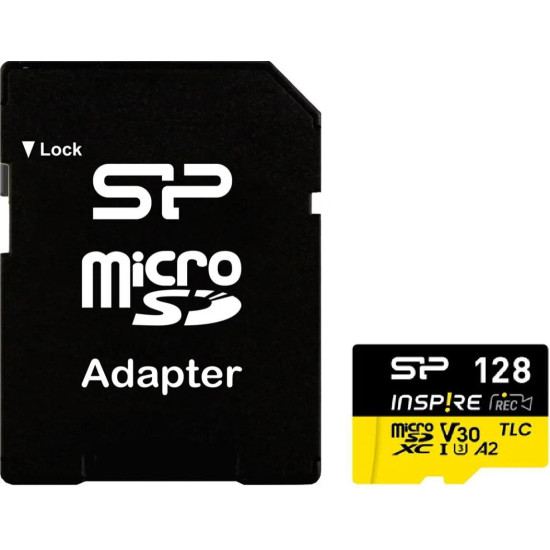 Memory card Silicon Power microSDXC Inspire 128GB, Class 10, UHS-I U3, V30, A1, A2, SD Adapter