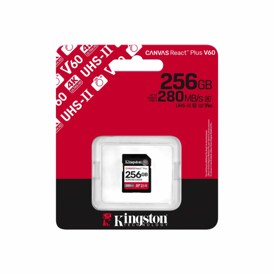 Memory card Kingston Canvas React Plus V60 UHS-II 256GB