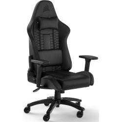 Геймърски стол Corsair TC100 RELAXED - Leatherette Black/Black
