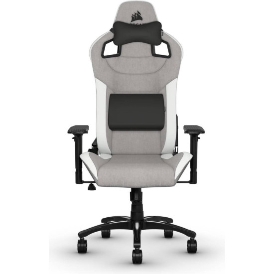 Геймърски стол Corsair T3 RUSH - Fabric Grey/White