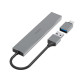 HAMA USB хъб, 4 порта, USB 3.2 Gen 1, 5 Gbit/s, ултратънък, вкл. USB-C адаптер