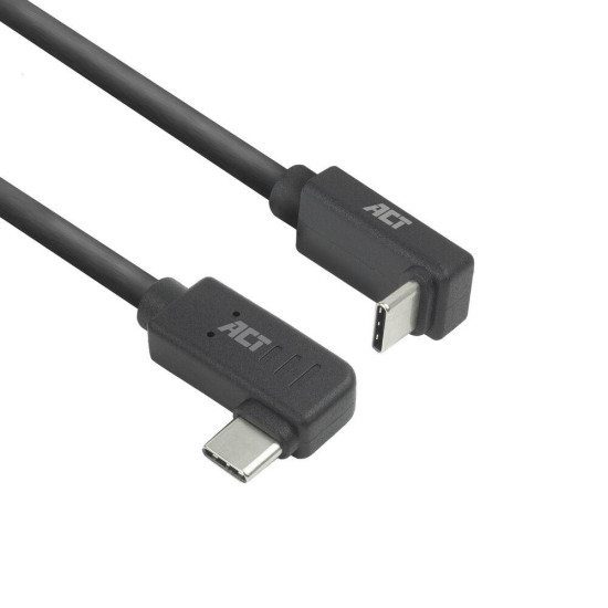 ACT Кабел USB-C - USB-C, 10Gbps, 60W, 1 m, конектори 90° left/right, up/down angled