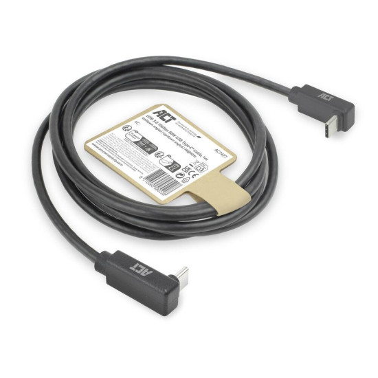 ACT Cable USB-C 10Gbps, 60W, 1m, 90° up/down angled connectors