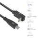 ACT Cable USB-C - USB-C, 10Gbps, 60W, 1 m, connectors - one straight and one 90° up/down angled