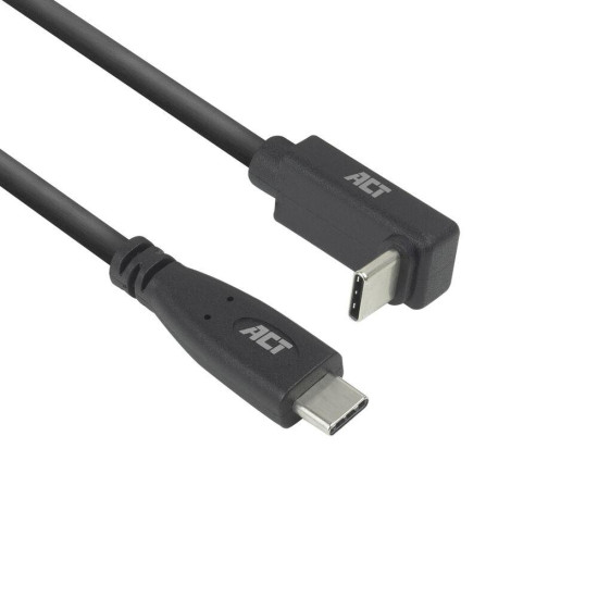 ACT Cable USB-C - USB-C, 10Gbps, 60W, 0.5 m, connectors - 1x прав и 1x на 90° up/down angled