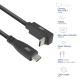 ACT Cable USB-C - USB-C, 10Gbps, 60W, 0.5 m, connectors - 1x прав и 1x на 90° up/down angled