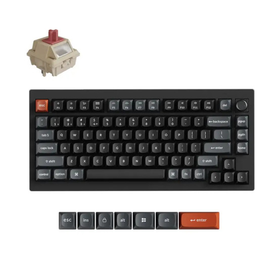 Wireless Mechanical Keyboard Keychron V1 Ultra 8K - Silk POM Switch Red