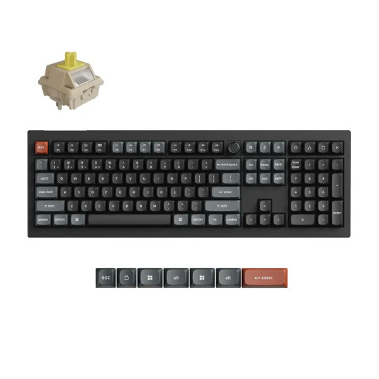 Wireless Mechanical Keyboard Keychron V6 Ultra 8K - Silk POM Switch Banana