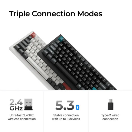 Wireless Mechanical Keyboard Keychron Q1 Ultra 8K Black - Silk POM Switch Banana