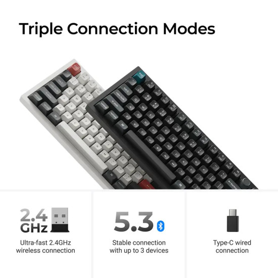 Wireless Mechanical Keyboard Keychron Q6 Ultra 8K Black - Silk POM Switch Brown