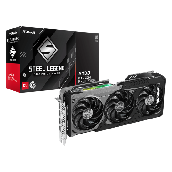 Graphic card ASRock Radeon RX 9070 GRE Steel Legend Dark 12GB OC GDDR6
