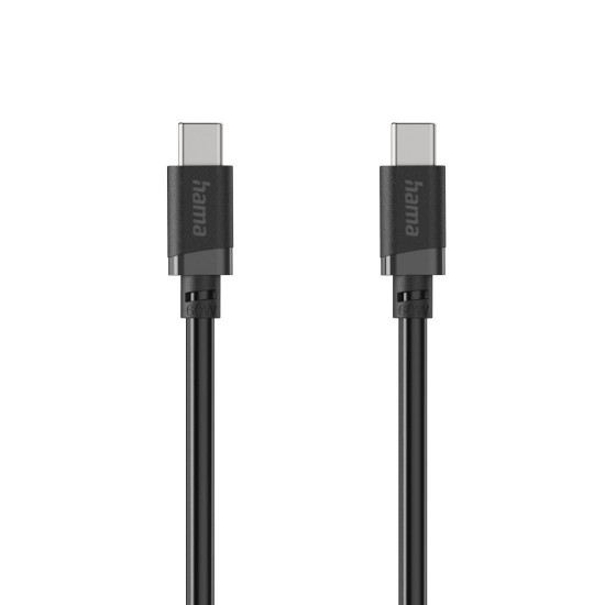 Hama Charging Cable, USB-C - USB-C, 60 W, 1 m, black