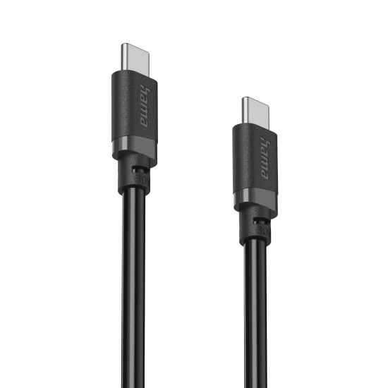 Hama Charging Cable, USB-C - USB-C, 60 W, 1 m, black
