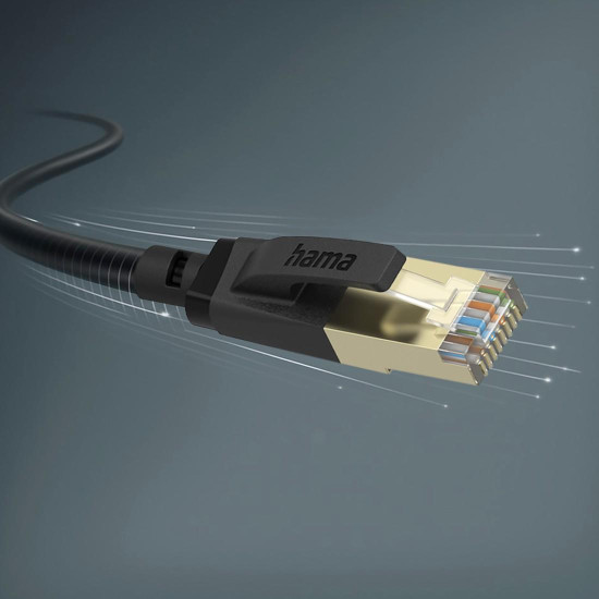 Hama Network Cable, CAT-8, 40 Gbit/s, S/FTP Shielded, 0.5 m