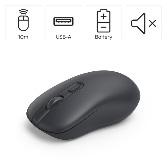 Hama “WM-200” Wireless Mouse, Cordless, Optical, 4 Buttons, W/O Click Noise, blk