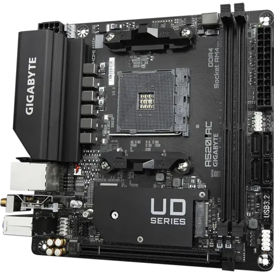 Motherboard GIGABYTE A520I AC WIFI, Socket AM4, Mini-ITX