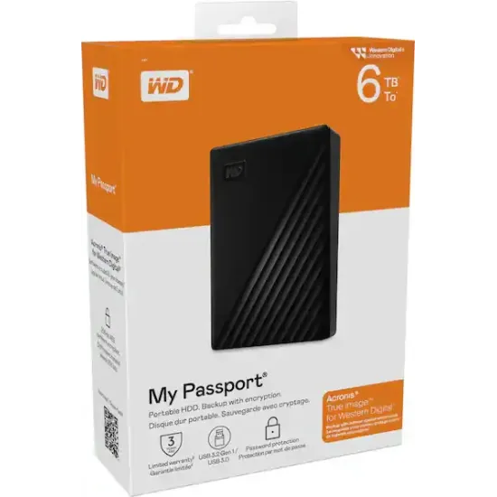 Външен хард диск Western Digital My Passport, 6TB, 2.5
