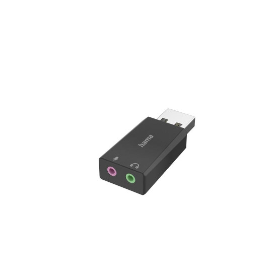 Hama USB Sound Card, USB Plug - 2 x 3.5 mm Jack Socket, Stereo
