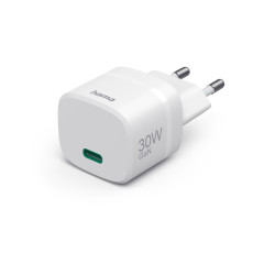 Hama Fast Charger, GaN, USB-C, PD/Qualcomm®, Zero Standby, 30 W, white
