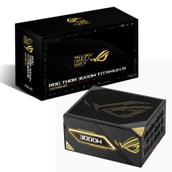 Power Supply ASUS ROG THOR III 3000W Edition 20, 80+ Titanium PCIe 5.1, Fully Modular