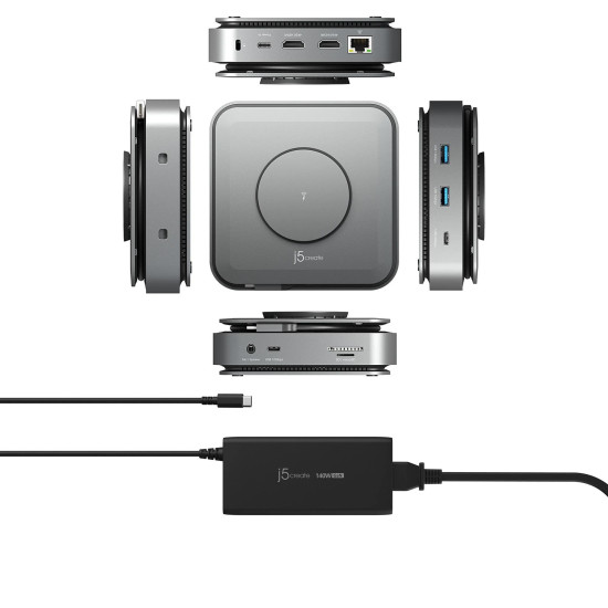 USB-C® Dock Dual 4K HDMI™ with 140W GaN PD3.1 Power Adapter-EU