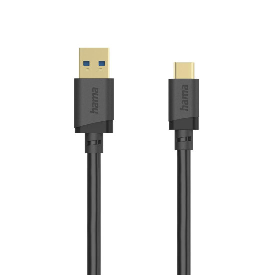 Hama USB Cable, USB-A Plug – USB-C Plug, USB 3.2 Gen 1, 5 Gbit/s, 3 m