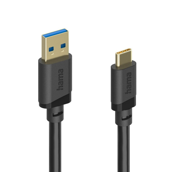 Hama USB Cable, USB-A Plug – USB-C Plug, USB 3.2 Gen 1, 5 Gbit/s, 3 m