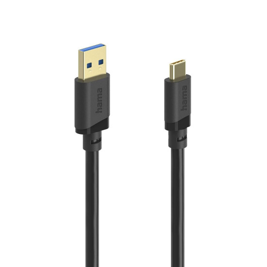 Hama USB Cable, USB-A Plug – USB-C Plug, USB 3.2 Gen 1, 5 Gbit/s, 3 m