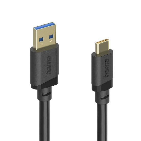 Hama USB Cable, USB-A Plug – USB-C Plug, USB 3.2 Gen 1, 5 Gbit/s, 3 m