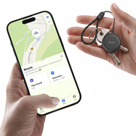 Hama Key finder, for Android and Apple, Item Finder with Bluetooth®, 2 pieces