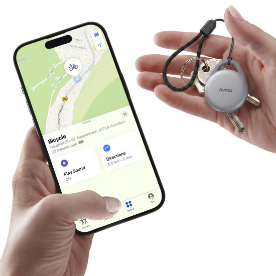 Hama Key Finder, for Android & Apple, Item Finder w. Bluetooth®, Chargeable