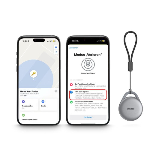 Hama Key Finder, for Android & Apple, Item Finder w. Bluetooth®, Chargeable
