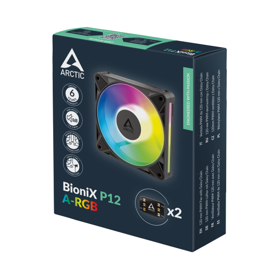 Fan ARCTIC BioniX P12 A-RGB PWM 120mm Daisy Chain - Black