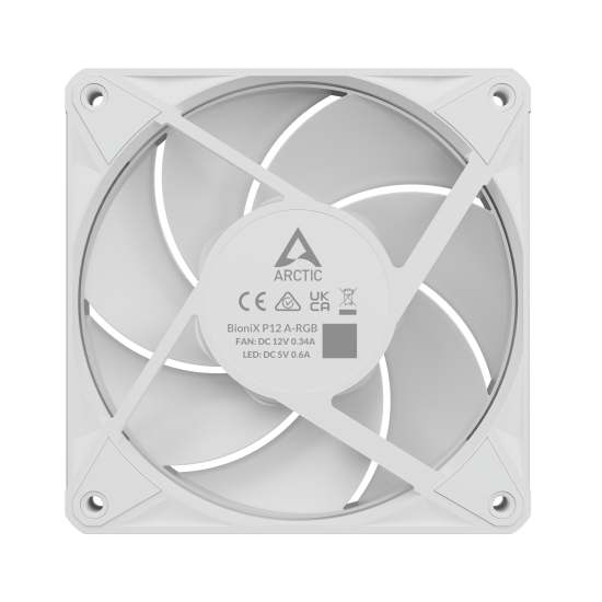 Fan ARCTIC BioniX P12 A-RGB PWM 120mm Daisy Chain - White