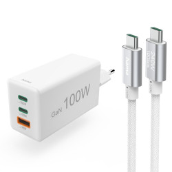 Hama Fast Charger with USB-C Charging Cable, for Laptop, PD, 100 W, 1.5 m, white