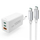 Hama Fast Charger with USB-C Charging Cable, for Laptop, PD, 100 W, 1.5 m, white