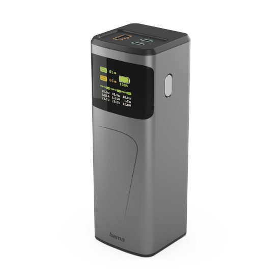 Hama “High Power” Power Pack, 65 W, 20000 mAh, 2x USB-C, USB-A, Fast Charging
