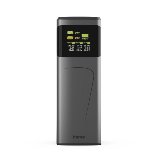 Hama “”High Power” Power Pack, 150 W, 24000 mAh, 2x USB-C, USB-A, Quick Charging