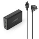Hama 5 Port USB Charging Station, GaN, Fast Charger, 4xUSB-C, 1xUSB-A, PD, 240 W