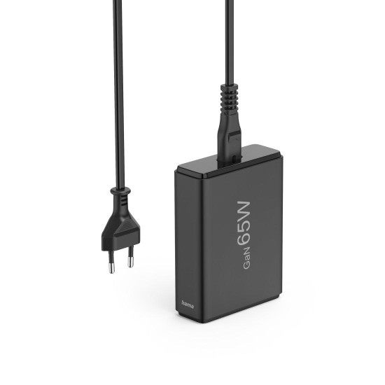Hama 4-Port USB Charging Station, GaN, Fast Charger, 2xUSB-C, 2xUSB-A, PD, 65 W