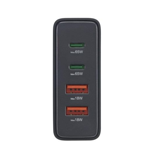 Hama 4-Port USB Charging Station, GaN, Fast Charger, 2xUSB-C, 2xUSB-A, PD, 65 W