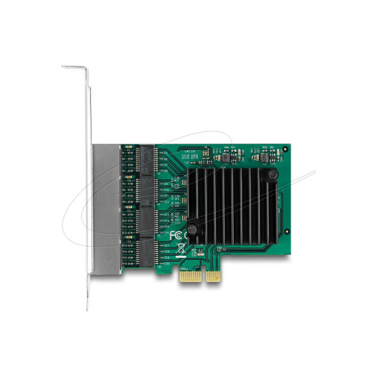 Delock Network card 4-ports 10/100/1000 Mb, PCI Ex x1 , Realtek RTL8111F,Low profile bracket