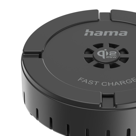 HAMA Безжично зарядно устройство Qi2 25W, бързо зареждане, черно