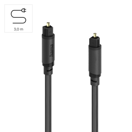 Hama Audio Optical Fibre Cable, ODT Plug (Toslink), 3.0 m