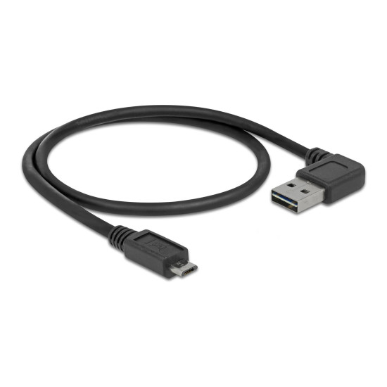 Delock Cable EASY-USB 2.0 Type-A male angled left / right > USB 2.0 Type Micro-B male 0,5 m