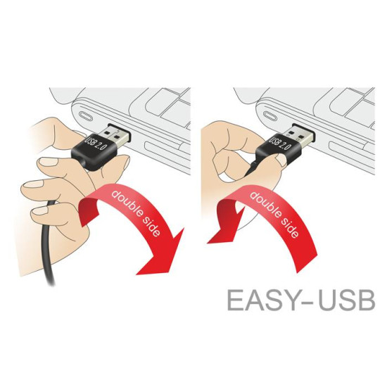 Delock Cable EASY-USB 2.0 Type-A male angled left / right > USB 2.0 Type Micro-B male 0,5 m