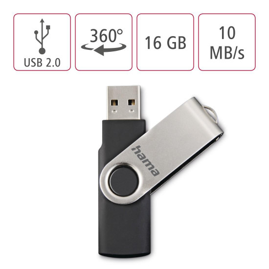 USB stick Rotate, 16GB, HAMA-94175