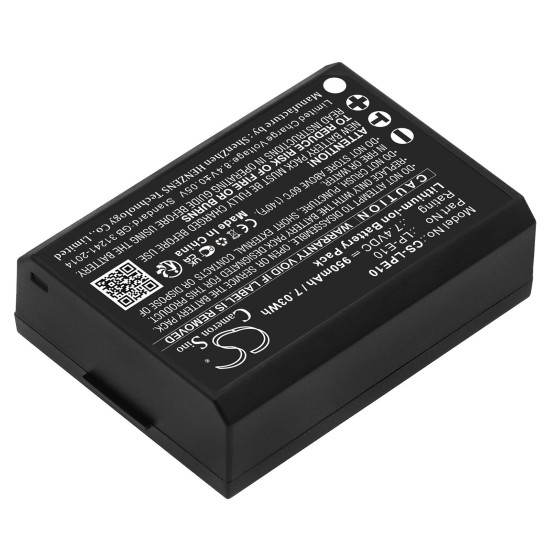 Camera Battery for CANON LPE10  LiIon 7.4V 950mAh Cameron Sino