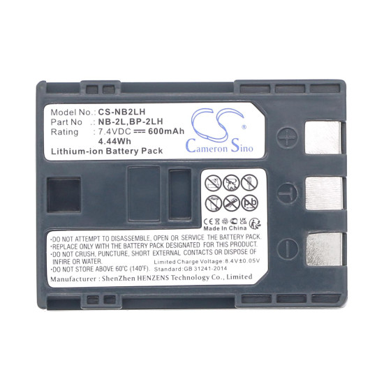 Camera Battery for CANON NB2LH LiIon 7.4V 600mAh Cameron Sino