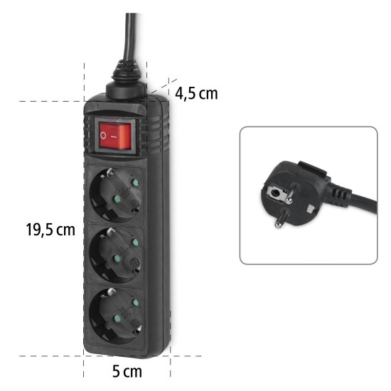 Power Strip HAMA 108835 ,3-Way, 108835
